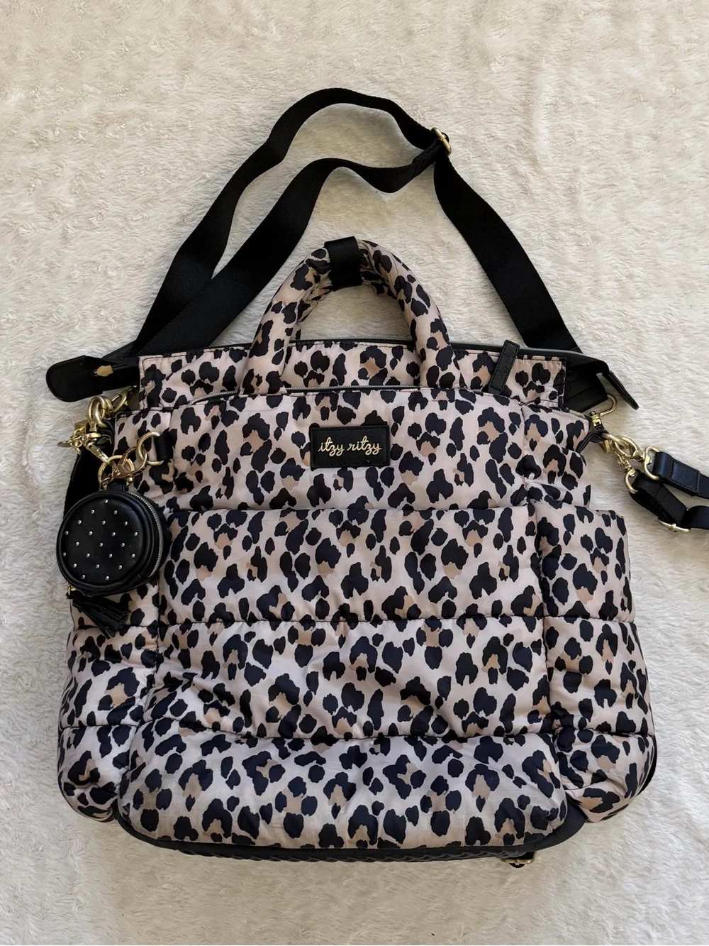 Itzy Ritzy Dream Convertible Leopard Diaper Bag